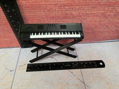 Keyboard with Stand Model Prop 1/10 scale Action Figure Dollhouse Accessory