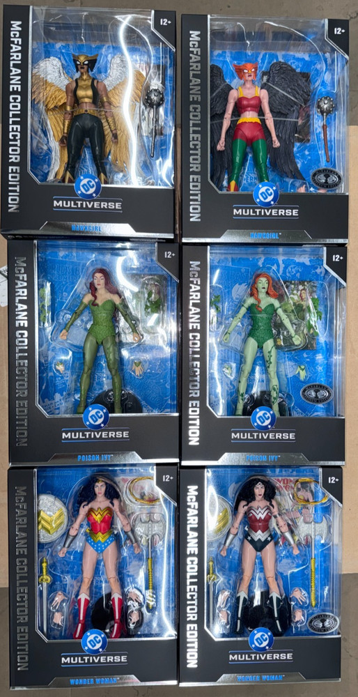 McFarlane DC Multiverse Collector Edition Wonder Woman-Poison Ivy-Hawkgirl Lot 6
