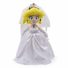 Super Mario Bros Wedding Princess Peach Plush Doll Stuffed Animal Toys 13″