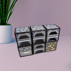 Pixel Blocks, Grass, Bricks, TNT, Chest, Cauldron, Furnace, 3D Printed