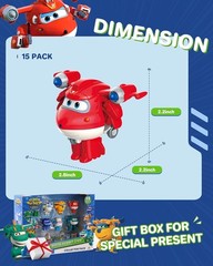 Super Wings World Airport Toy Set – 15 Mini Action Figures