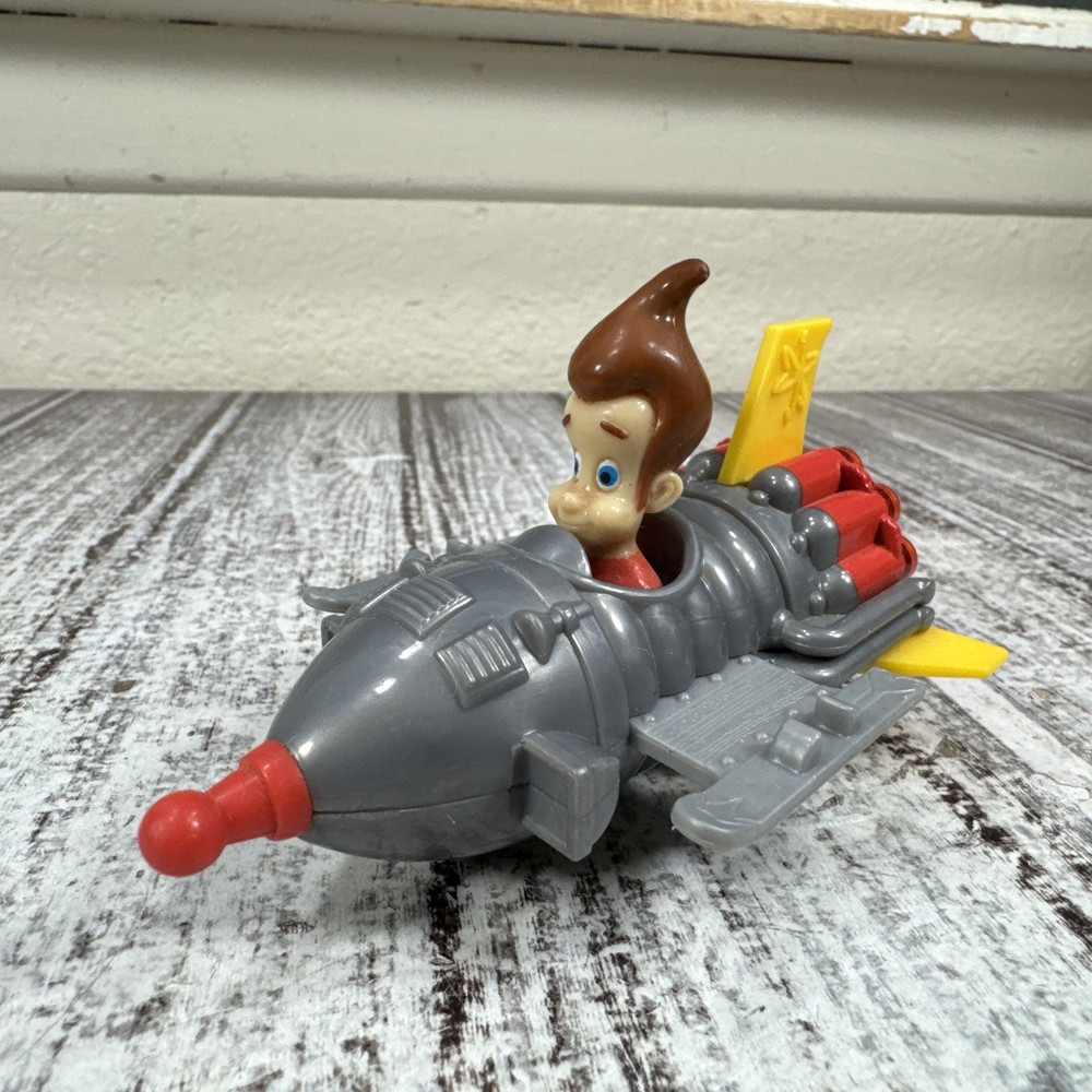 Nickelodeon 2003 Jimmy Neutron Boy Genius Space Ship Car Vehicle Toy Figure