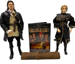 Pirates Of The Caribbean Bundle Will Turner & Elizabeth Swann Figures DVD & Map