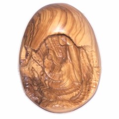 Egg with nativity carved within or inside – one piece (12 cm or 5 inch high)