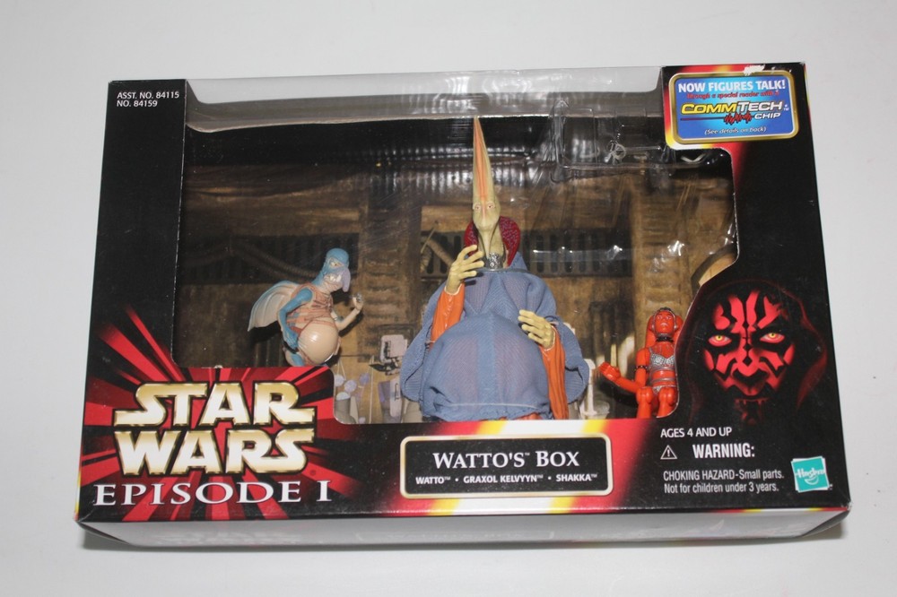 1999 Hasbro Star Wars Episode 1 Wattos Box Graxol Kelvyyn Shakka