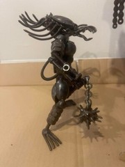 Metal Art Alien VS Predator Inspired Recycled Metal Sculpture Super Rare ! Used