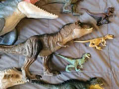 Big Jurassic World Toy Dino Lot Indominus T- Rex Mosasaurus Raptors Triceratops