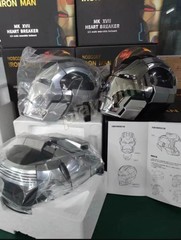 Iron Man MK17 1/1 Wearable Cosplay Mask Helmet Silver English Voice-control Prop