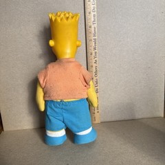 1990 Bart Simpson 8.5” Plush Doll with Plastic Head Orange Shirt Free US Ship