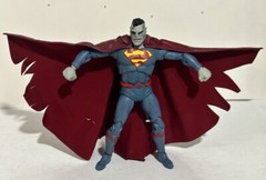 Custom Mcfarlane Superman Bizarro 1:12 Dark Red Leather Wired Cape NOT fIGURE