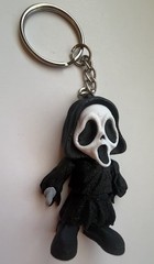 Ghostface Flexi Keychain Toy 3D Printed Articulated Halloween Figure 2.2″ Tall