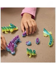 CrystaLynx Dragons 9” Rare Purple Green Yellow Pink Magenta