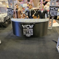 WWE Mattel WCW/NWO Monday Nitro Announce Table With Changeable Logos Accessory