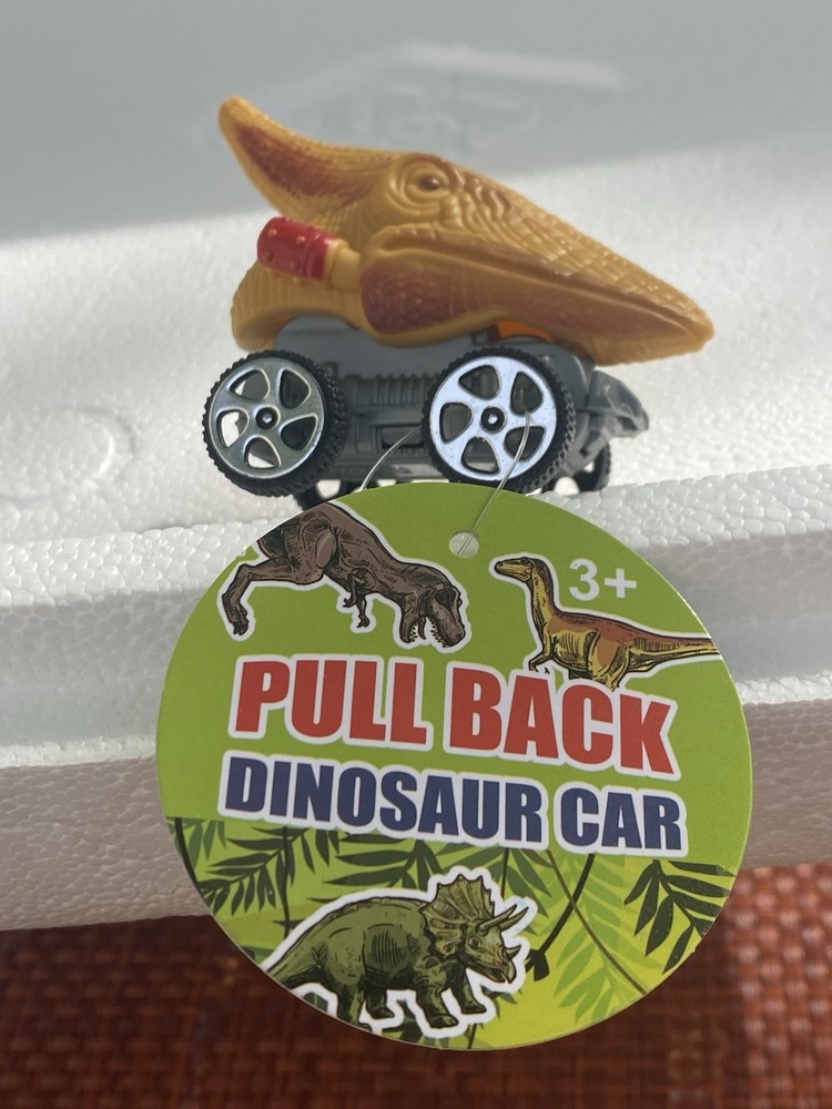 Dinosaur Toy Pull Back Cars, 6 Pack Dino Toys for Kids Ages 3 and Up