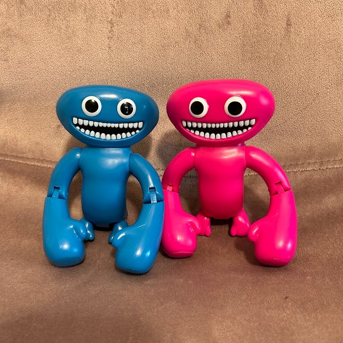 Official Garten Of Banban Action Figures Set of 2 Jumbo Josh Blue Pink 4.5″