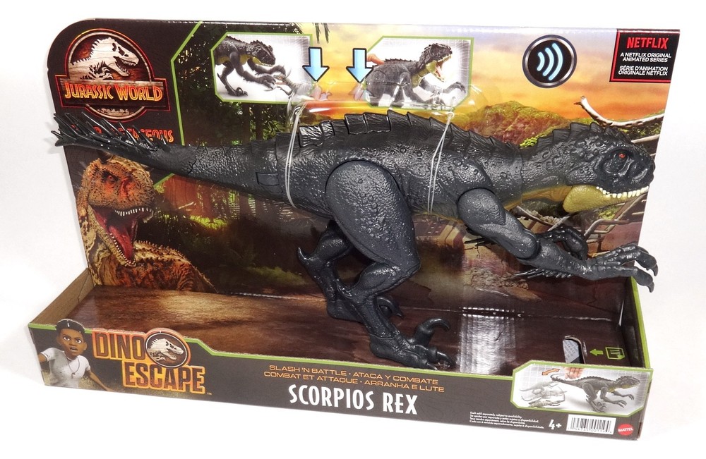 Jurassic Park World – SCORPIOS REX Slash Battle Camp Cretaceous Dino Escape NEW