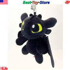 How To Train Your Dragon 3 Toothless Plush Doll Sitting Keyring Keychain 14cm