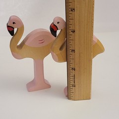 Holztiger Flamingo Wood Toy Lot of 2 Pink Bird Animals