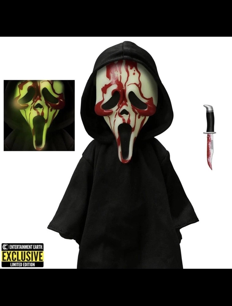Mezco Living Dead Doll: Scream Bloody Glow-in-The-Dark Ghostface, 10″