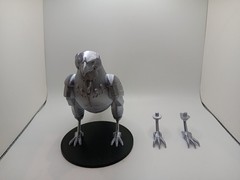 Retro Silverhawks Tally Hawk statue figure 7″ 3D printed metallic silver plastic