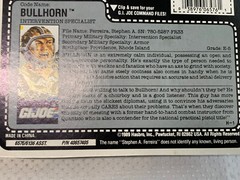 GI Joe 1989 Hasbro Inc “BULLHORN” 4″ Action Figure in Pack Poseable Toy