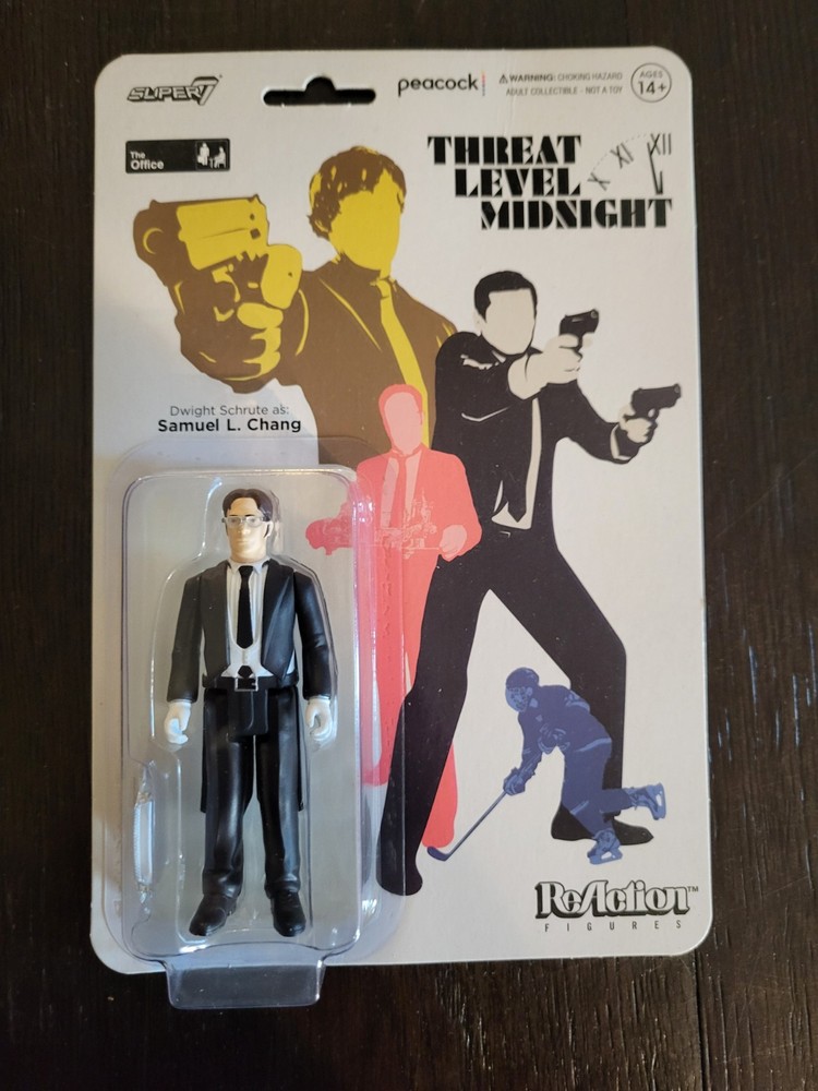 Dwight Schrute Samuel L Chang 2022 Super 7 THREAT LEVEL MIDNIGHT ReAction NEW