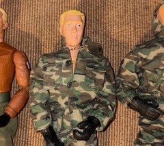 G.I. Joe Vintage 12” Hasbro Action Figure Camo Uniform Soldier Action Man x 3
