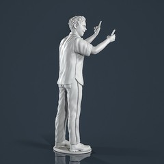 Unpainted Painted resin figurine. Man guy fan supporter 1/18 1/24 1/43 1/32