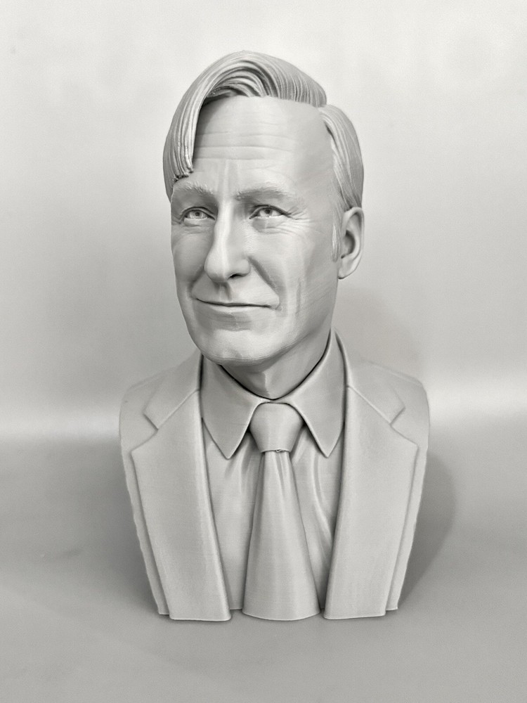 Breaking Bad Saul Goodman 3D Printed Bust 6.75 Inches Gray