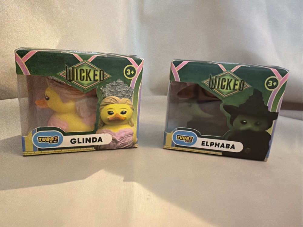 Mini Tubbz – Elphaba & Glinda Wicked Rubber Ducks – Approx 2″ High INCLUDES BOTH