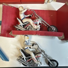Vintage 1973 IDEAL EVEL KNIEVEL SCRAMBLE VAN SET W/ RAMP,BIKE,TRAILER,