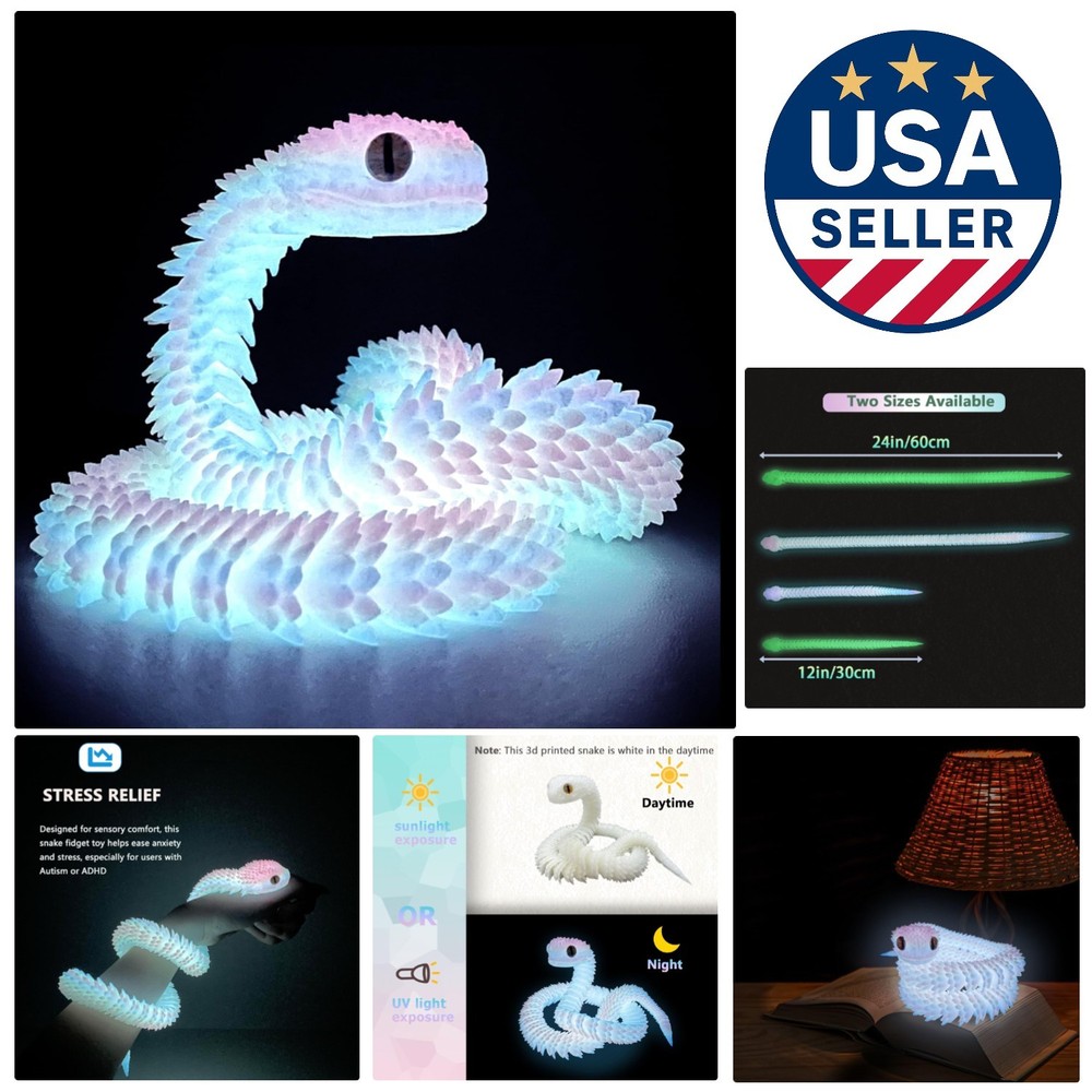 Unique 24in Flexible Snake Toy – Stress Relief Fidget for Kids & Adults