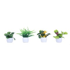 4 Pcs Mini Simulation Pot Plants Set Artificial Potted Plants Set with