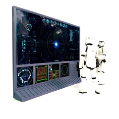 CUSTOM WALL COMPUTER SCREEN for 3.75 IN Figure Sci Fi Acid Rain DIORAMA