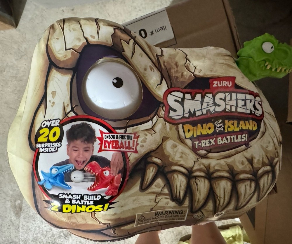 Zuru Smashers Dino Island T-Rex Skull Battles NEW Sealed Surprises Green Dino