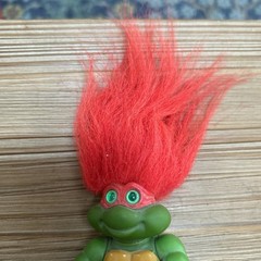 1993 TMNT Troll Raph w/ 6 Accessories/ Weapons Blue Sai, Club and Axe And More
