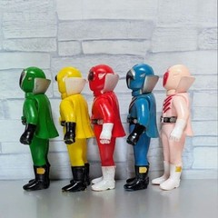 Popy Himitsu Sentai Goranger 5 Sofubi Vinyl Figure Set Showa Vintage