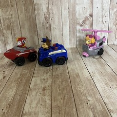 Paw Patrol Rescue Racer Vehicles Chase Marshall Sky Toy Car Lot of 3 Spinmaster