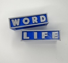 Word Life knuckles Blue/Silver 3d Printed custom Set Thuganomics