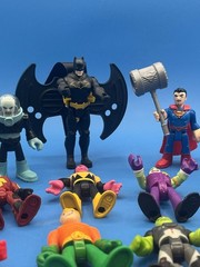 DC Toy Box Jackpot Batman, Superman, Joker + 40+ Figures, Bike, Weapons Mashem