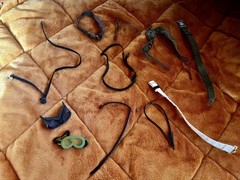 Large Lot 12-in 1/6 scale GI Joe Military Guns Rifles Knives Goggles Belts etc.