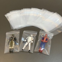 Lot 100 PCS RARE ZIPPER BAGS FOR 3.75” ACTION 3 3/4 FIGURES & A BOX GIFTS TOYS