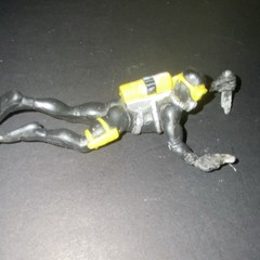 Black, Yellow & Gray Plastic Action Figure Toy – Diver Character Figure