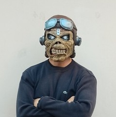 Eddie “Aces High” Latex Mask Handmade Fan Art . Stylized Painting. Fan Art