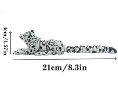 2pcs – 3D Printed Animal Snow Leopard 8.3 inches, Flexible, Gold & White