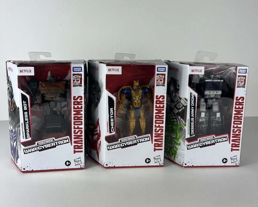 Transformers War For Cybertron Netflix Hasbro •Cheetor •Sparkles Bot •ArmyDrone