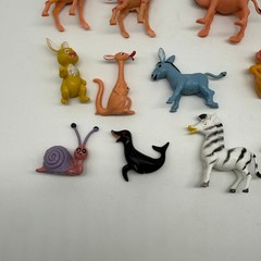 Vintage 1960s Miniature Plastic Animal Figures Lot 19pc Hong Kong Zoo Circus