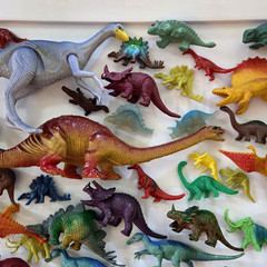 Lot of (37) DINOSAUR TOYS Assorted Sizes / Species PREHISTORIC FIGURINES Hobby