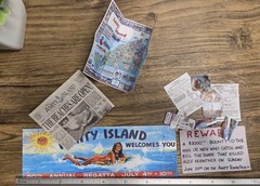 1/6 SCALE Dollhouse Mini JAWS Amity Island Signs, Pamphlets, Police Report, Pics