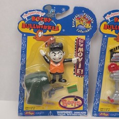 Rocky and Bullwinkle Micro Bend-Ems Boris & Rocky Toy Figure Lot Just Toys 2000